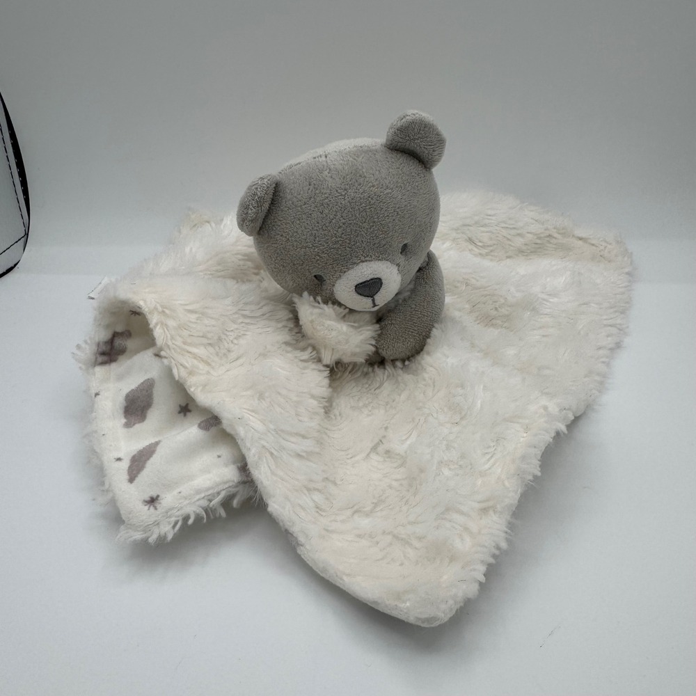 Just One You Carter's Grey Bear Cloud Security Blanket Lovey Plush 12x12